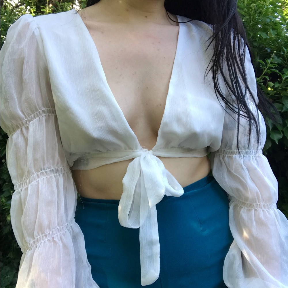 Nasty Gal front tie crop top